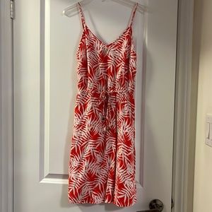 George Orange and White Flower Print Dress, Size US XS